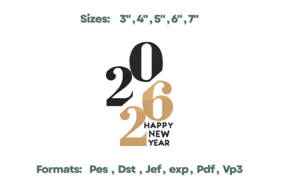 2026 Stacked Modern New Year Design
