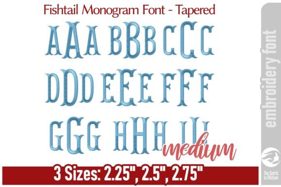 Fishtail Monogram Font - Tapered M