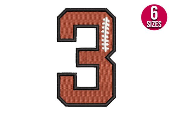 Football Font Alphabet Number Three 3