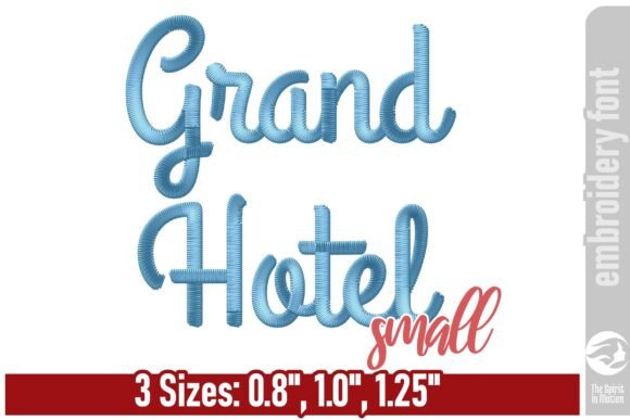Grand Hotel Embroidery Font - Small