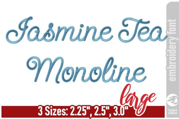 Jasmine Tea Monoline Embroidery Font - L