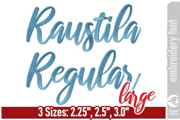Raustila Embroidery Font - Large